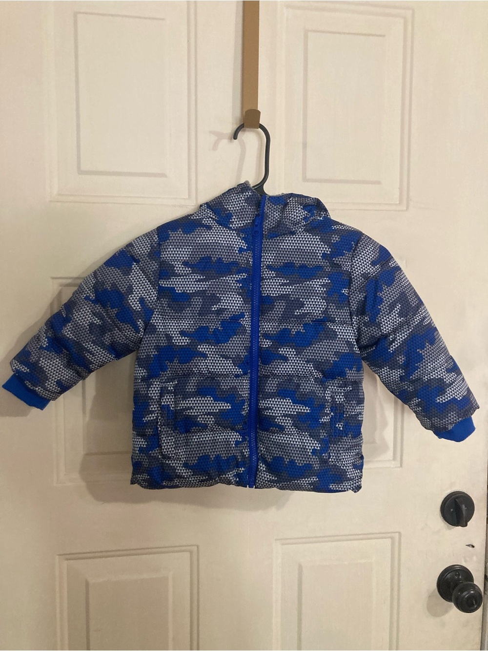 Swiss Tech Blue and Gray Camo Puffer Jacket - Kids
